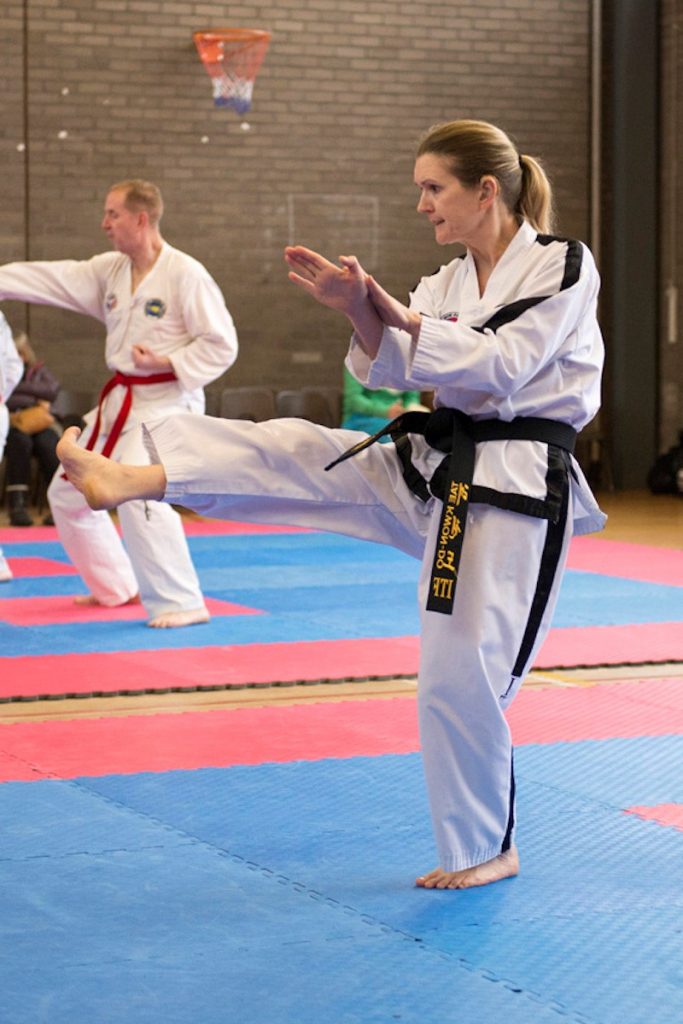 Kirsty doing taekwondo