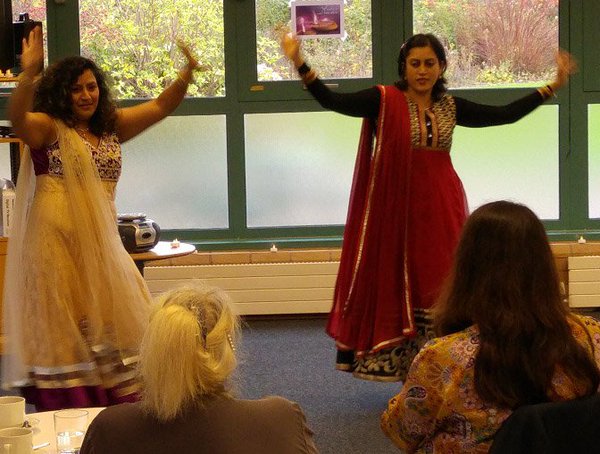 Bollywood dancers at the Diwali celebration.