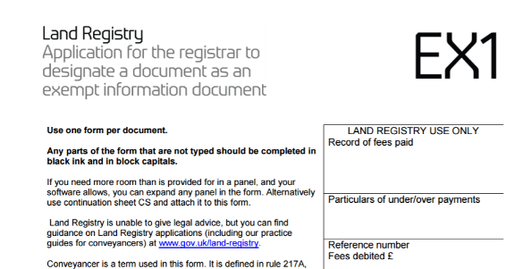 Extract from form EX1.