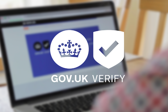 Open laptop with GOV.UK Verify logo superimposed.