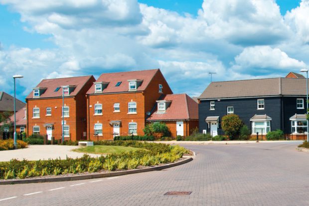 Two and three-storey homes on a new housing estate.