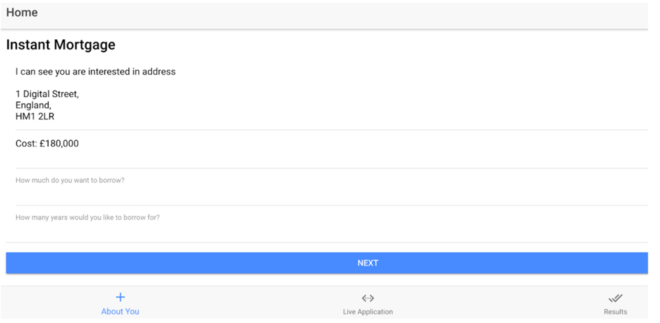 Instant Mortgage mockup screenshot