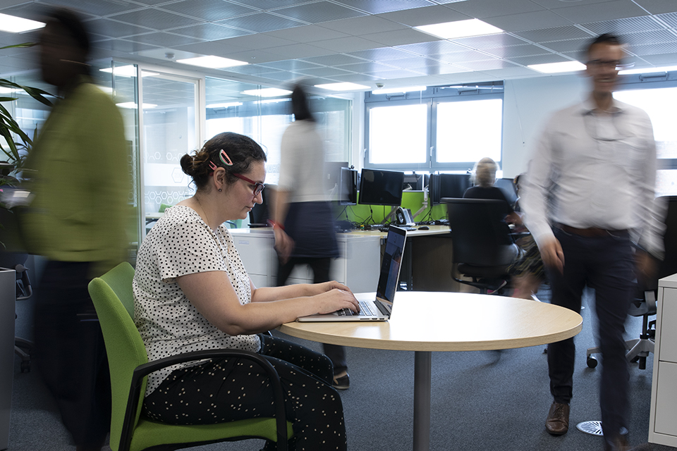 People moving quickly through our office