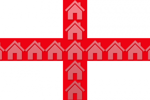 England flag with houses