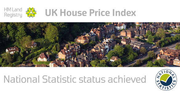 Aerial view of houses with text: 'National Statistic status achieved'.