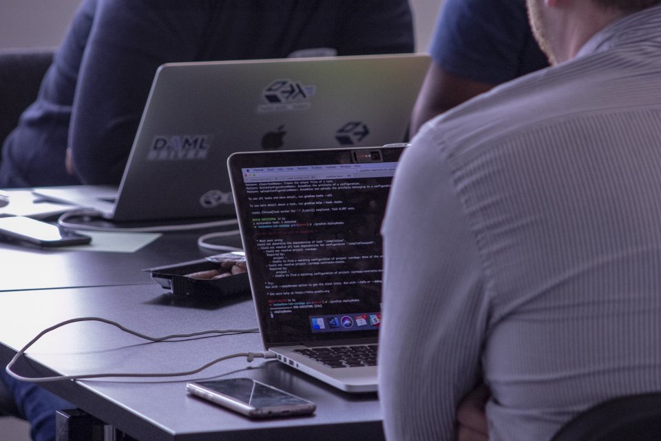 Laptop showing data from the digital hackathon