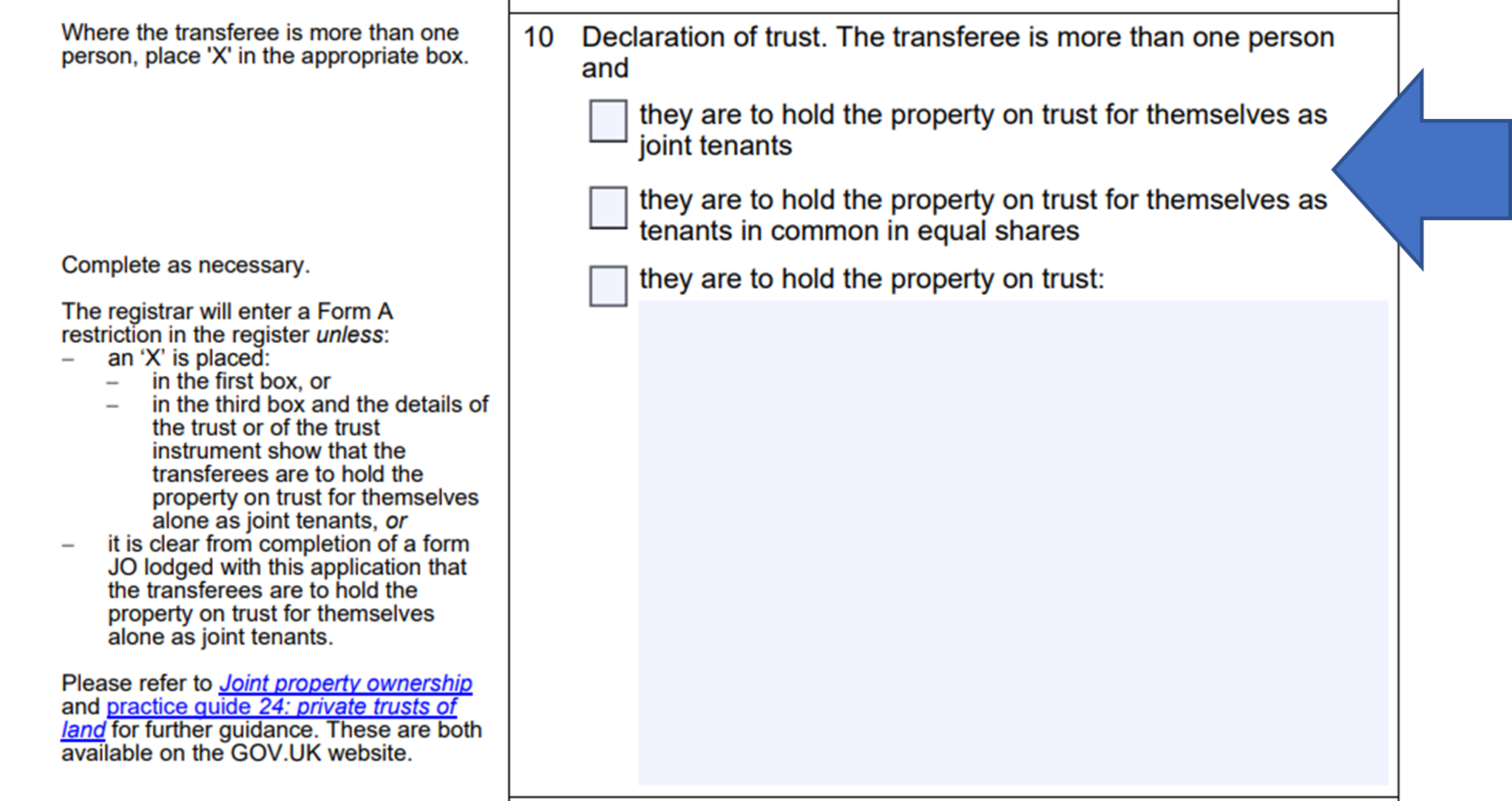 Change name of discount property at land registry